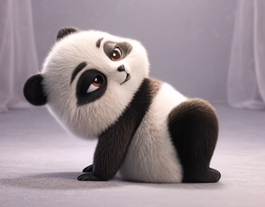 Lumi posing playfully, leaning on one paw